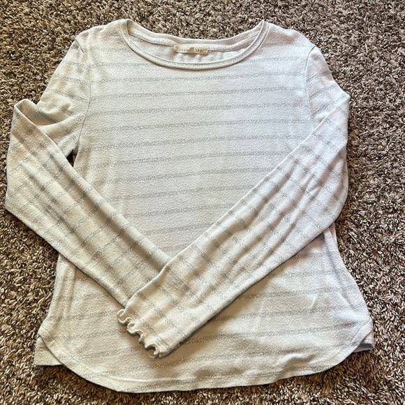 Silver and white striped sweater - Picture 1 of 2